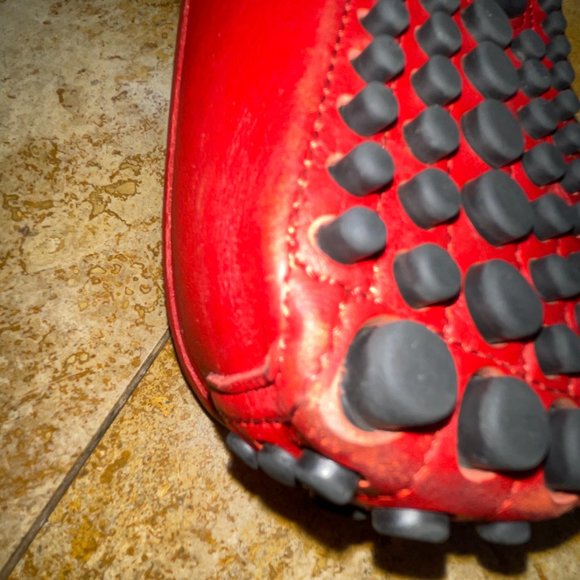 Gucci Red Leather Diamante Drive Shoes - Good Condition - Size 9.5 US main image 13